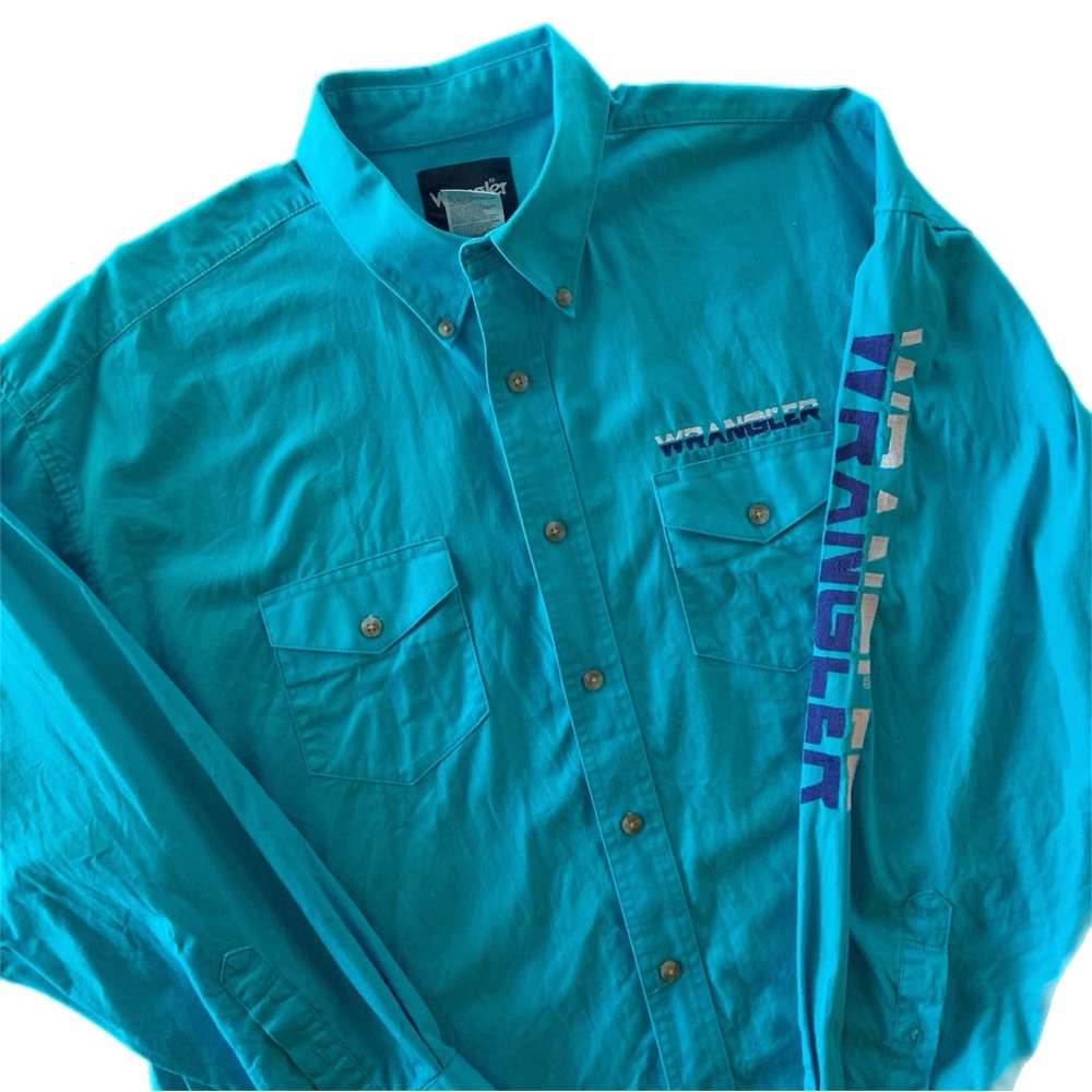 Vintage Wrangler Embroidered Rodeo Button Down Shirt